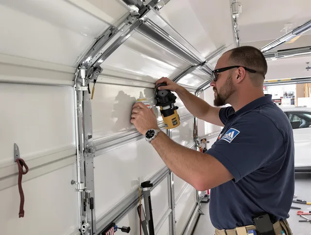 Suffield Garage Door Repair technician quieting a noisy garage door in Suffield