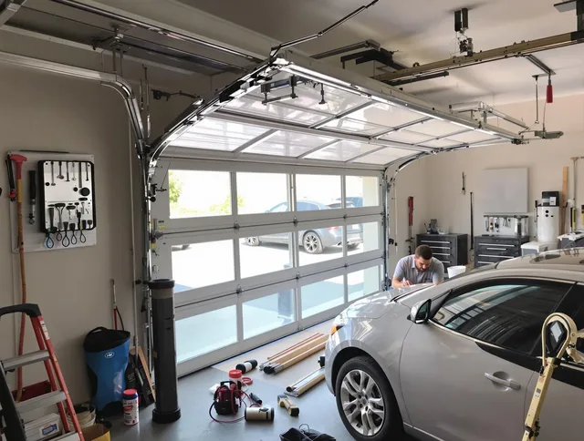 Garage door noise reduction service by Suffield Garage Door Repair in Suffield