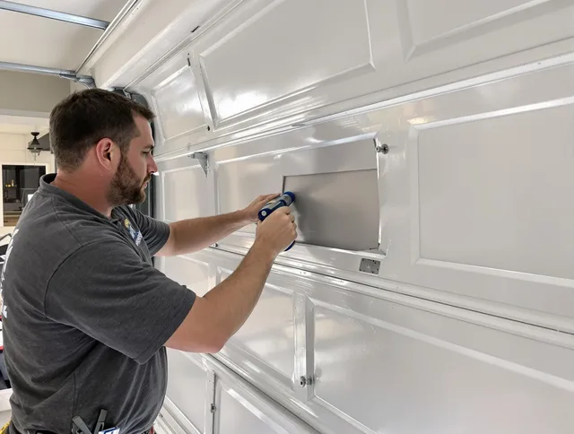 Garage door panel repair by Suffield Garage Door Repair in Suffield